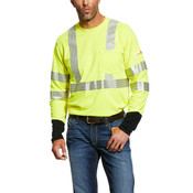 Ariat Hi-Vis FR Long Sleeve Crew Shirt in Hi-Vis Yellow